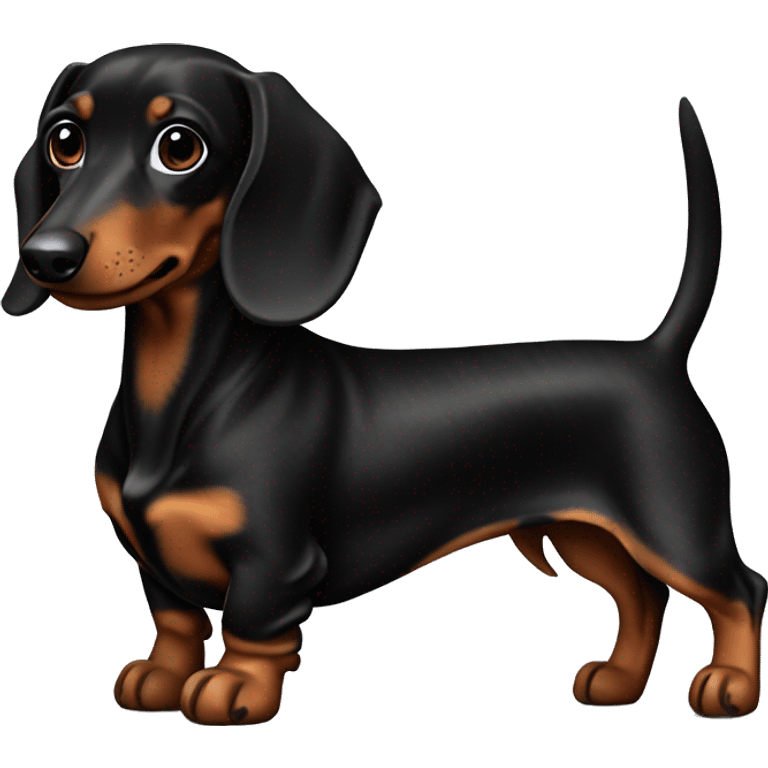 Dachshund black and brown marble emoji