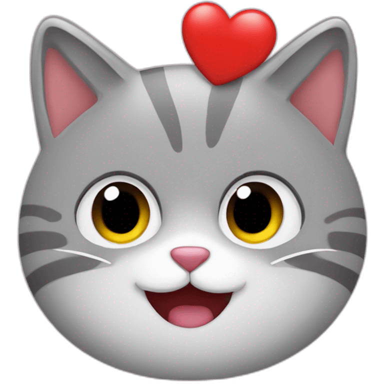 Chat avec un cœur emoji