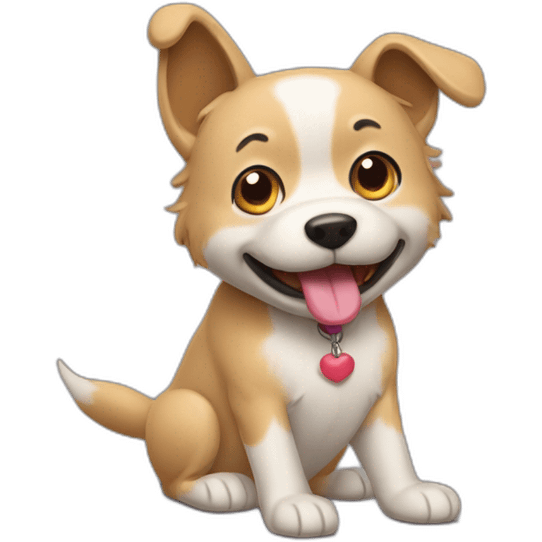 Chien qui joue sur a la console emoji