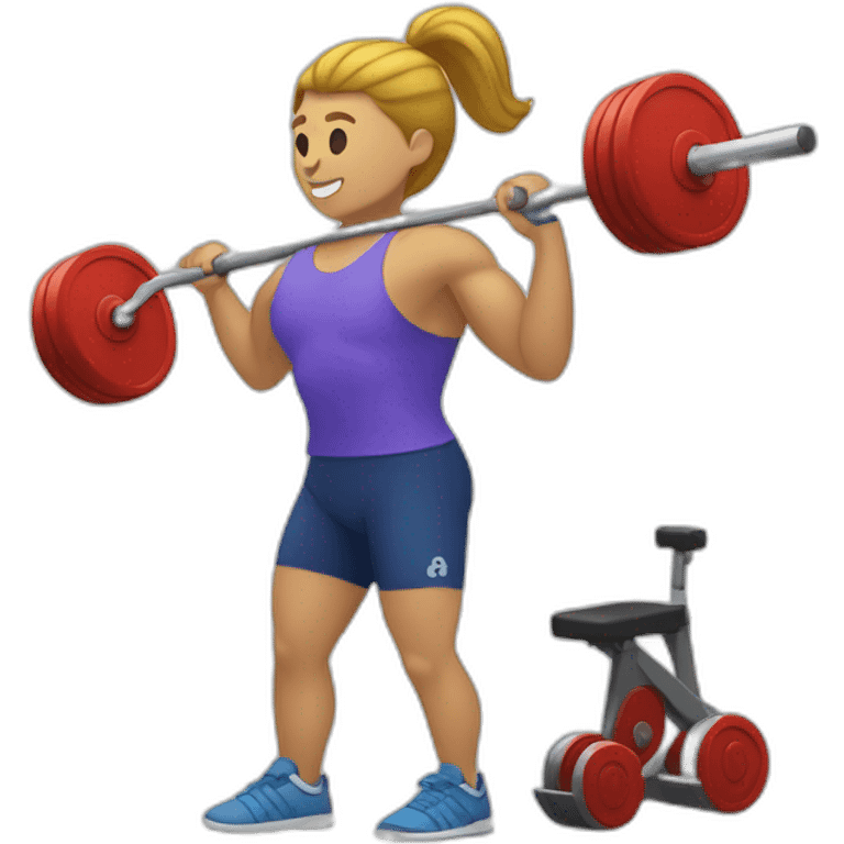 person with a disability, such as one without a leg, actively participating in weightlifting emoji