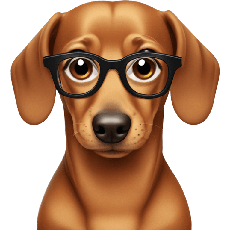 Dachshund wearing glasses emoji