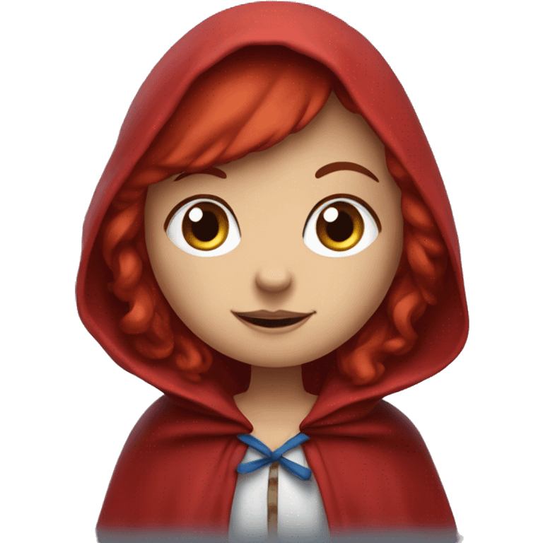 little red riding hood with red hair amd blue eyes emoji