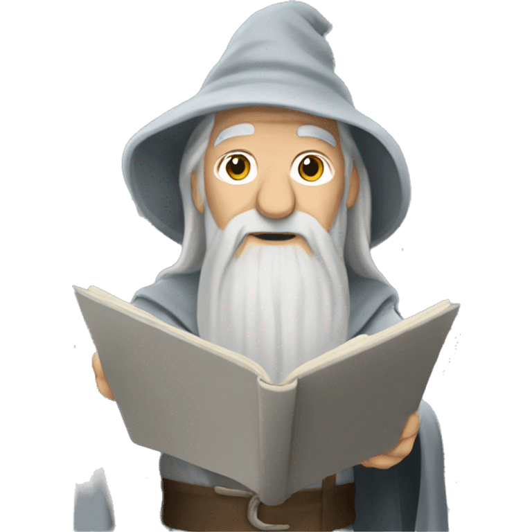 tall gandalf using notebook emoji