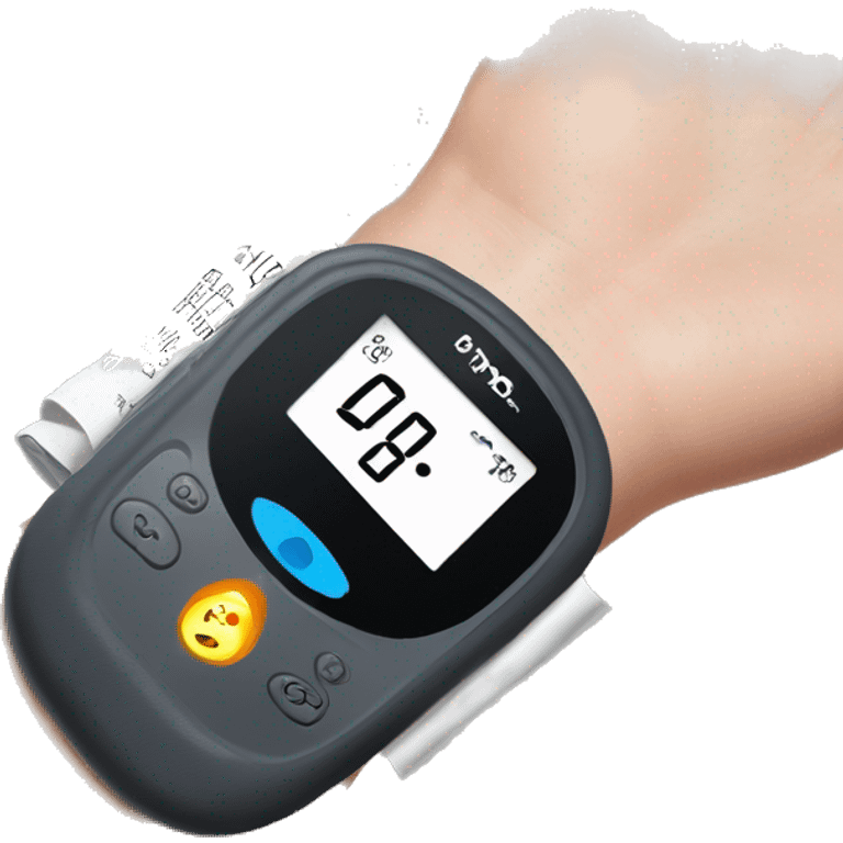 Diabetic Glucose Monitor Dexcom G6 on arm emoji