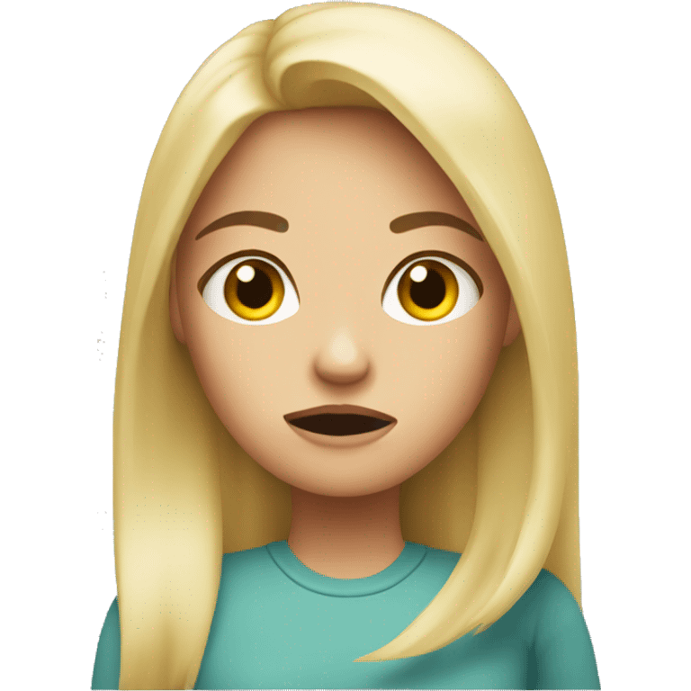 Blonde girl very annoyed emoji