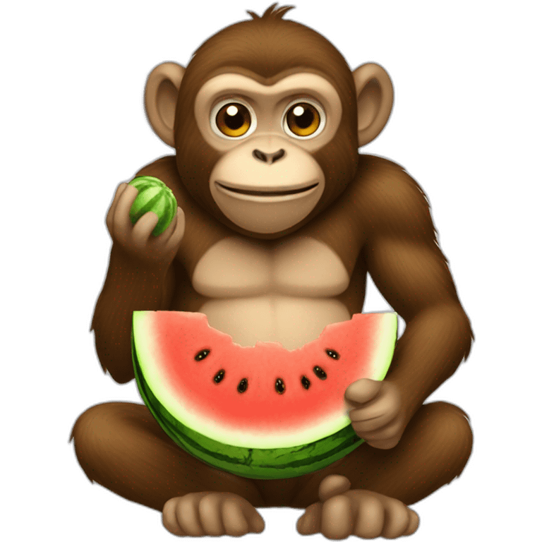 monkey eating watermelon emoji