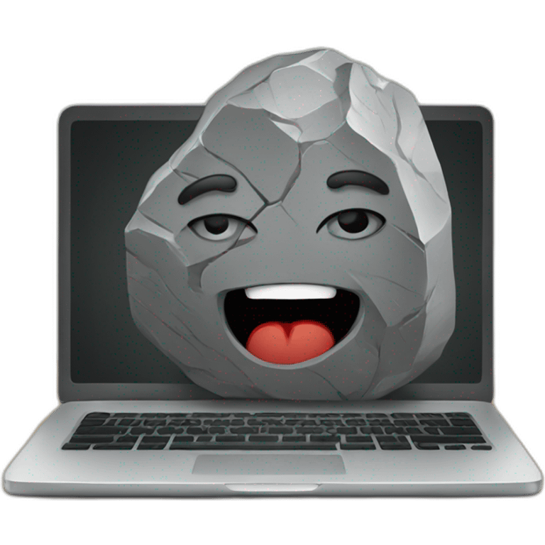 rock with laptop emoji