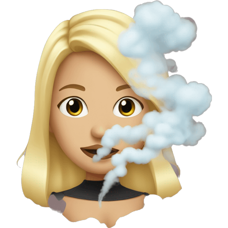 Blond Girl smoke Vape emoji