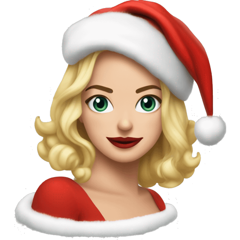 Margot Robbie as santa claus emoji