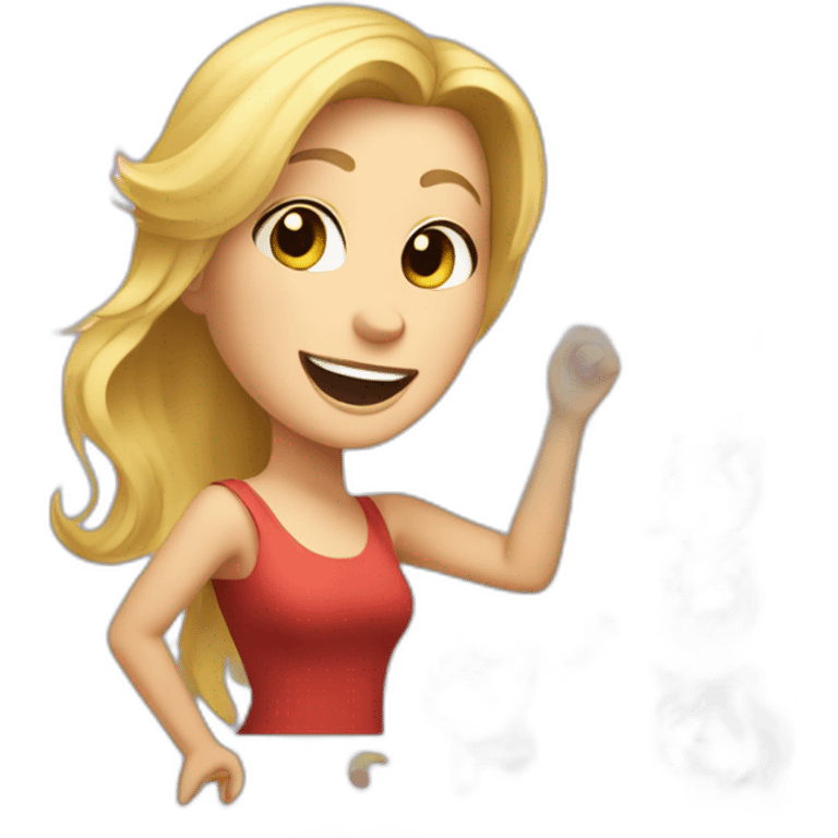 Martha Biadun blonde hair dances with cat emoji