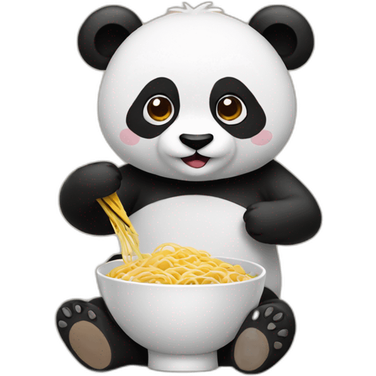 Panda eating noodles emoji