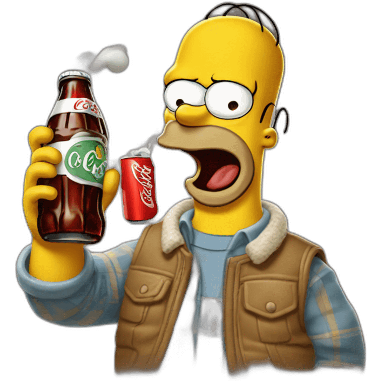 Hommer simpson qui boit un coca cola emoji