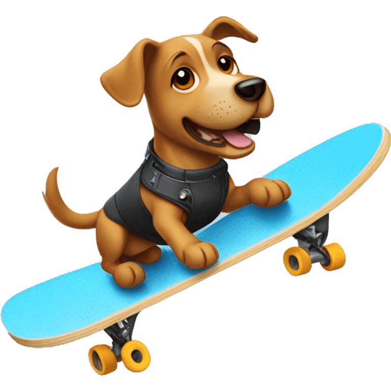 Dog Flying with a scateboard emoji