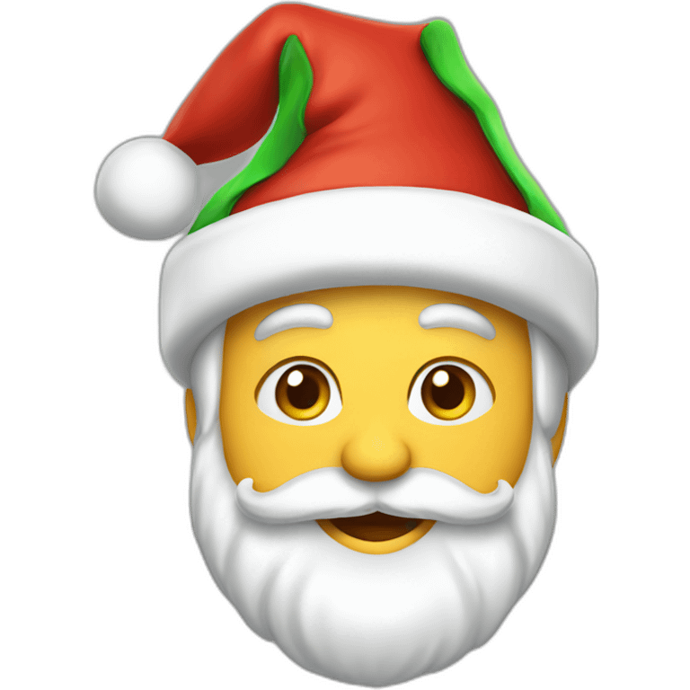 cheerful Santa Claus with a green hat  emoji