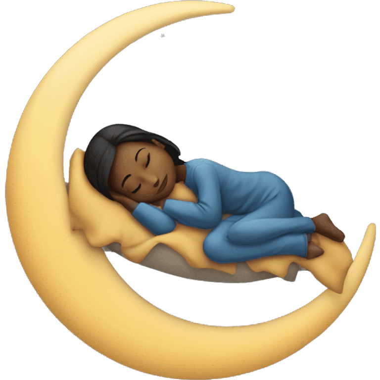 Girl sleeping on the moon emoji