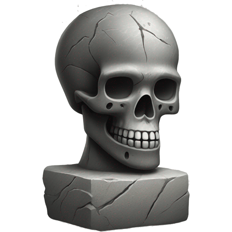 moa stone statue with skull emoji