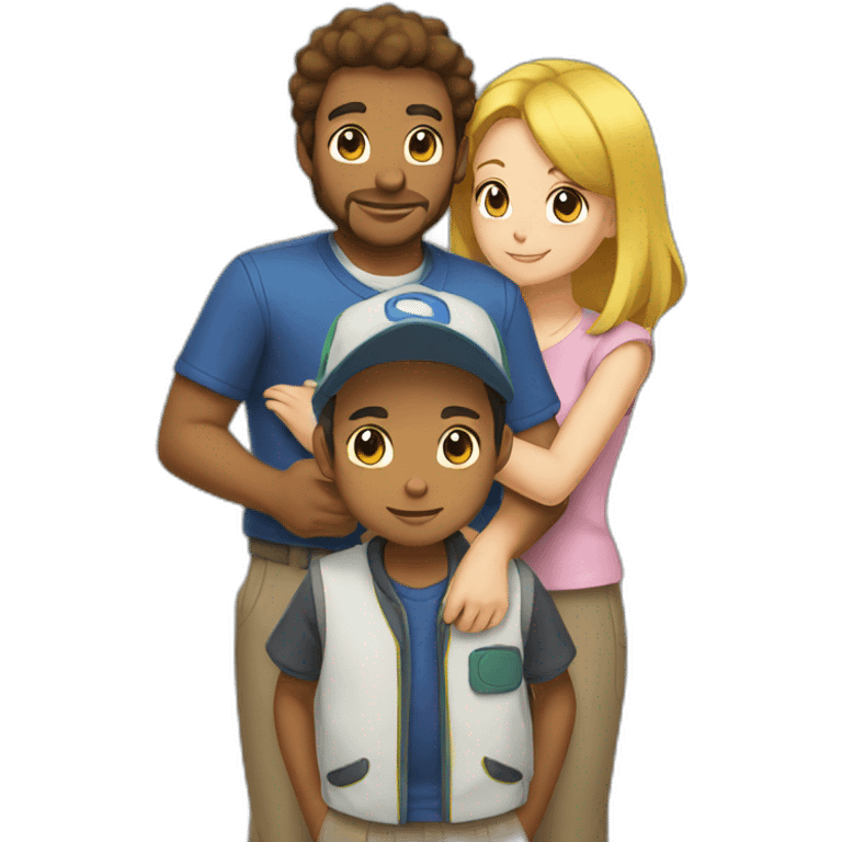 Foster parents for Ash of Pokémon emoji