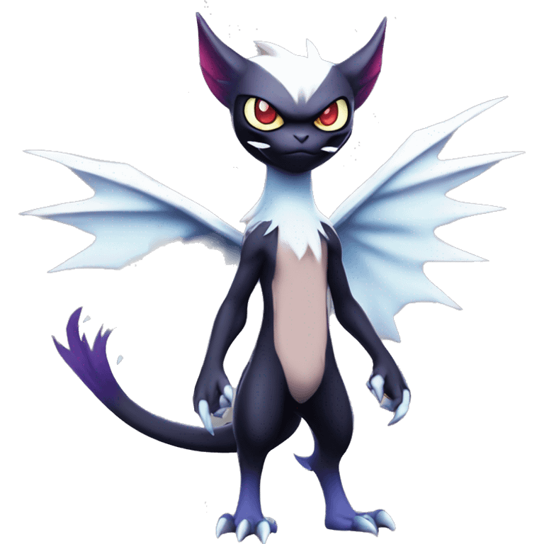 Edgy Cool Kawaii Litten-Noivern-Noibat-Absol-Pokémon Full Body emoji