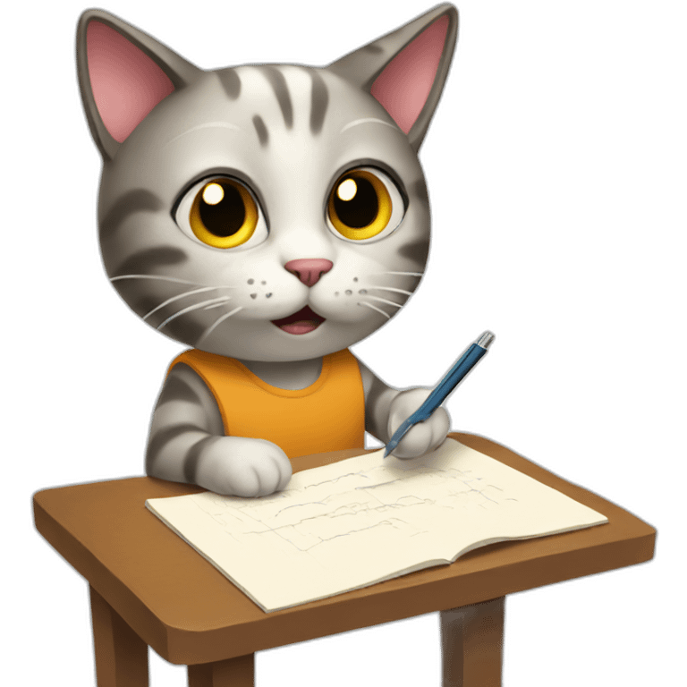 Cat taking a test emoji