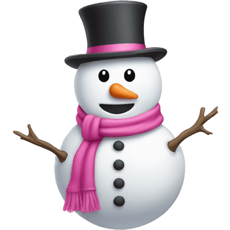 Pink snowman emoji