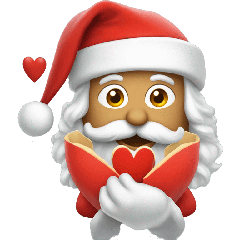 red heart with santa inside emoji