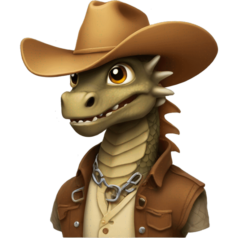 Dragon with cowboy hat emoji