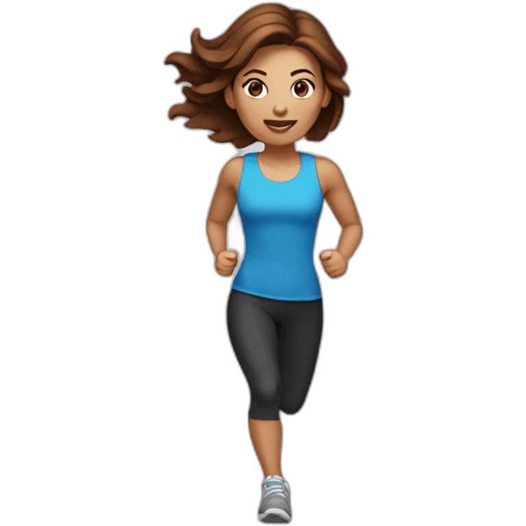 running white skin woman, brown hair emoji