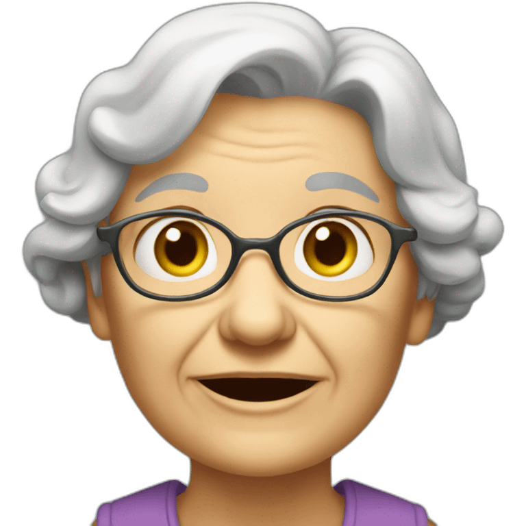 Old grunpy lady emoji