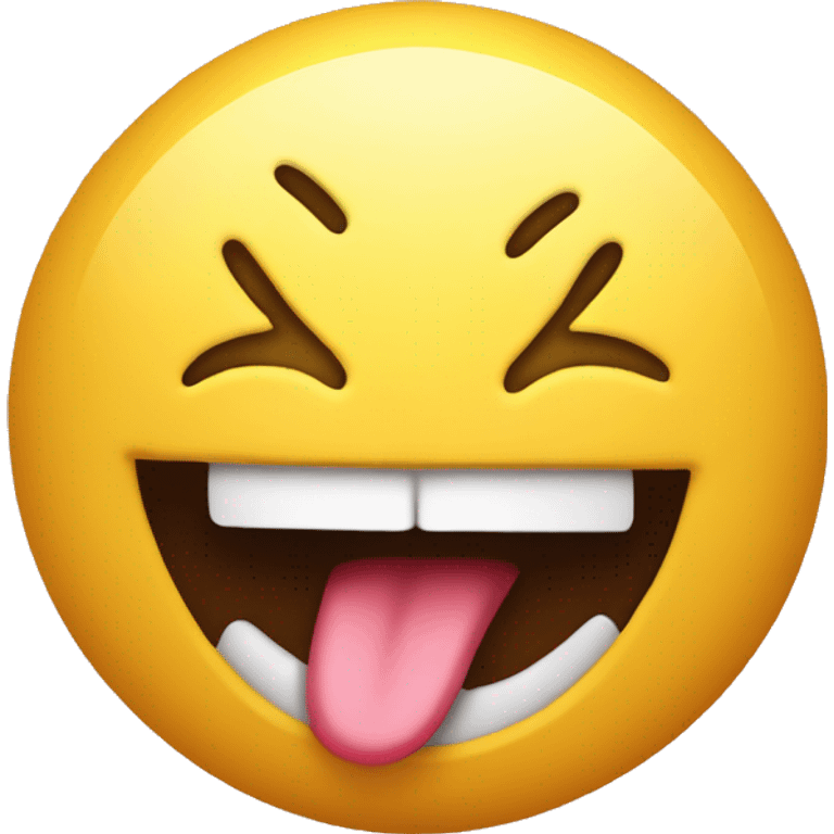 Emoji with its tongue out shaking it  emoji