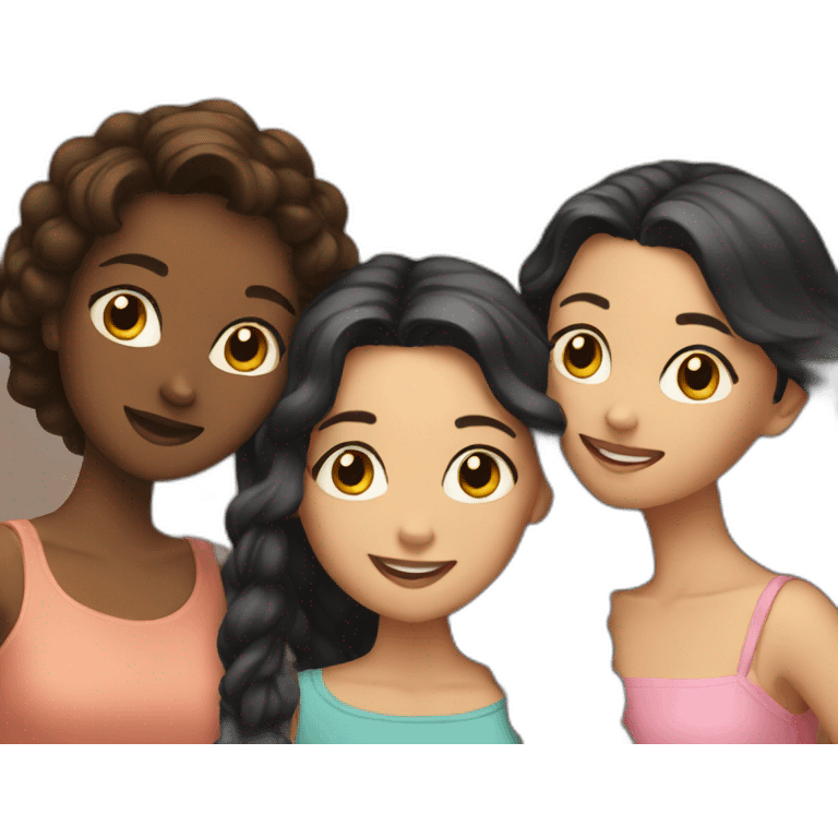 3 girl friends  emoji