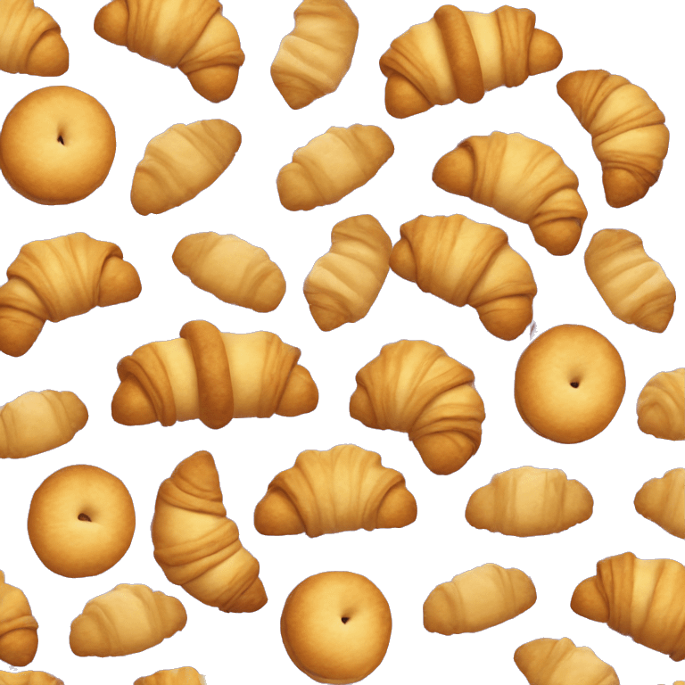 Croissant, melon flavored cookies on emoji