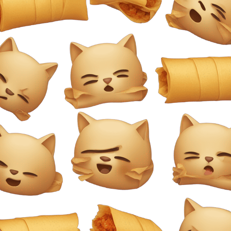 Cat crying with a tamale emoji