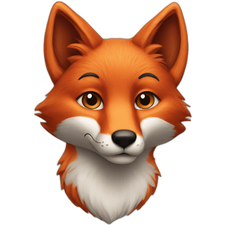 Fox-red-nose-red-ears-black-fur emoji