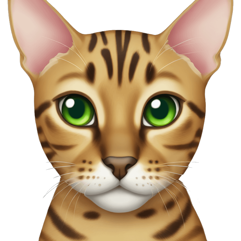 bengal cat with green eyes emoji