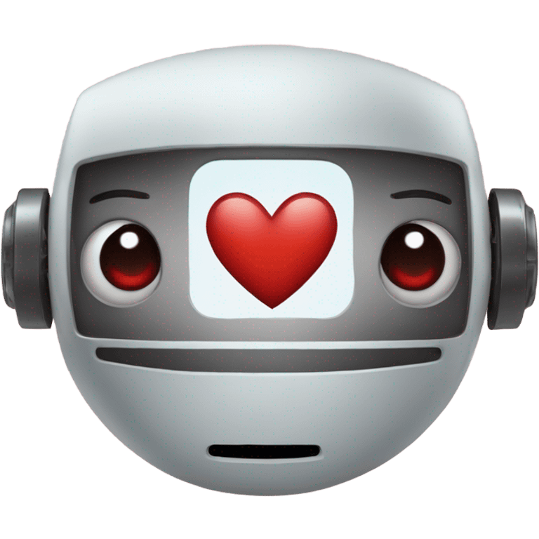 Un robot y sus ojos sean en forma de corazón  emoji