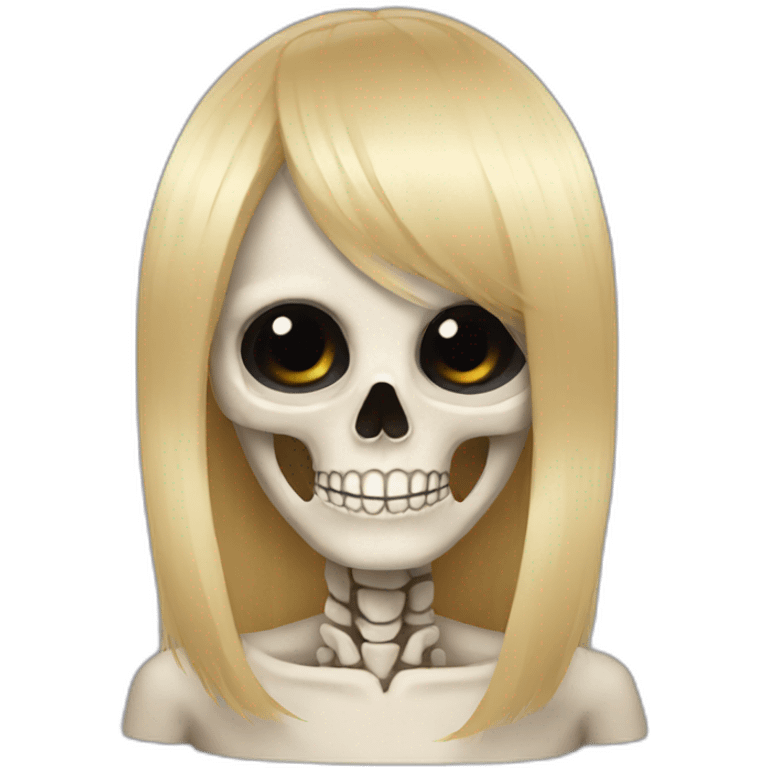 skull with blonde wig emoji