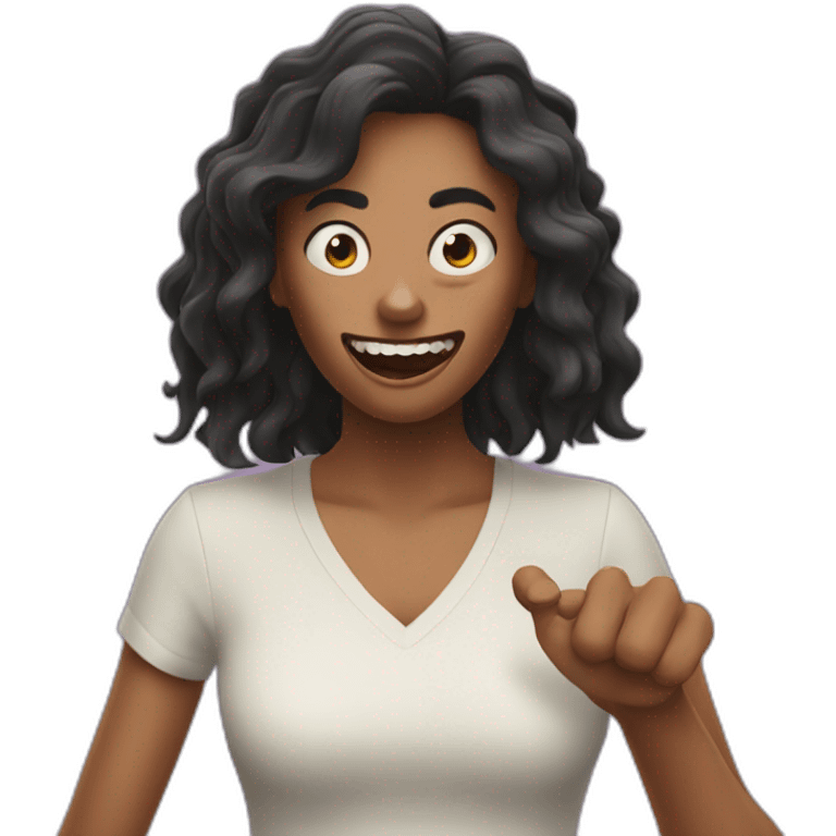 A woman acting like a monster with her hand and her face says grrr. Both hands are visible !  emoji