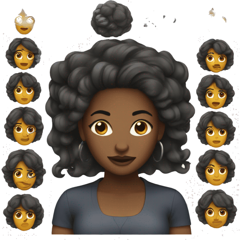 Black woman with a blowout  emoji