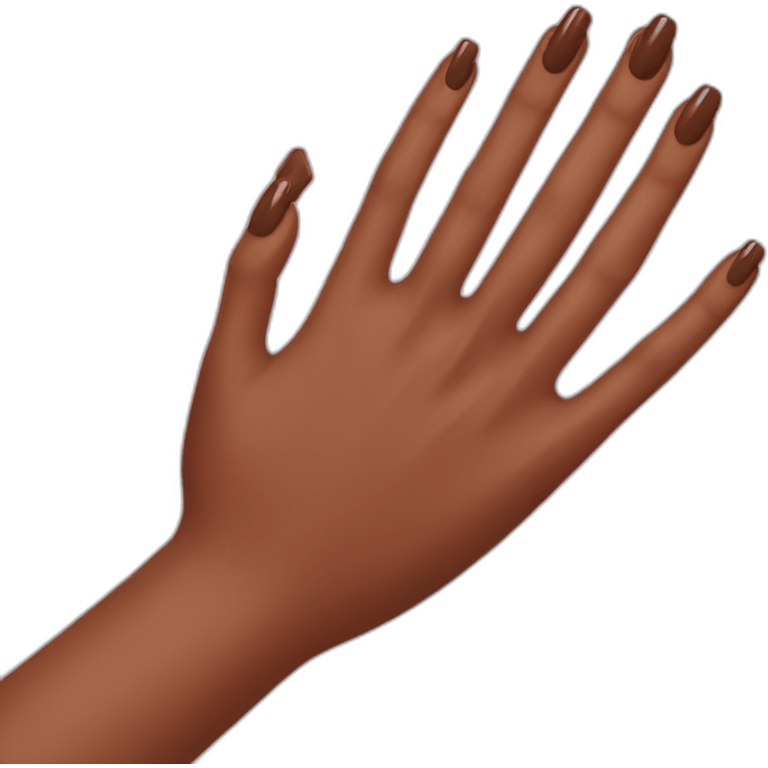 Brown Nail polish hand emoji