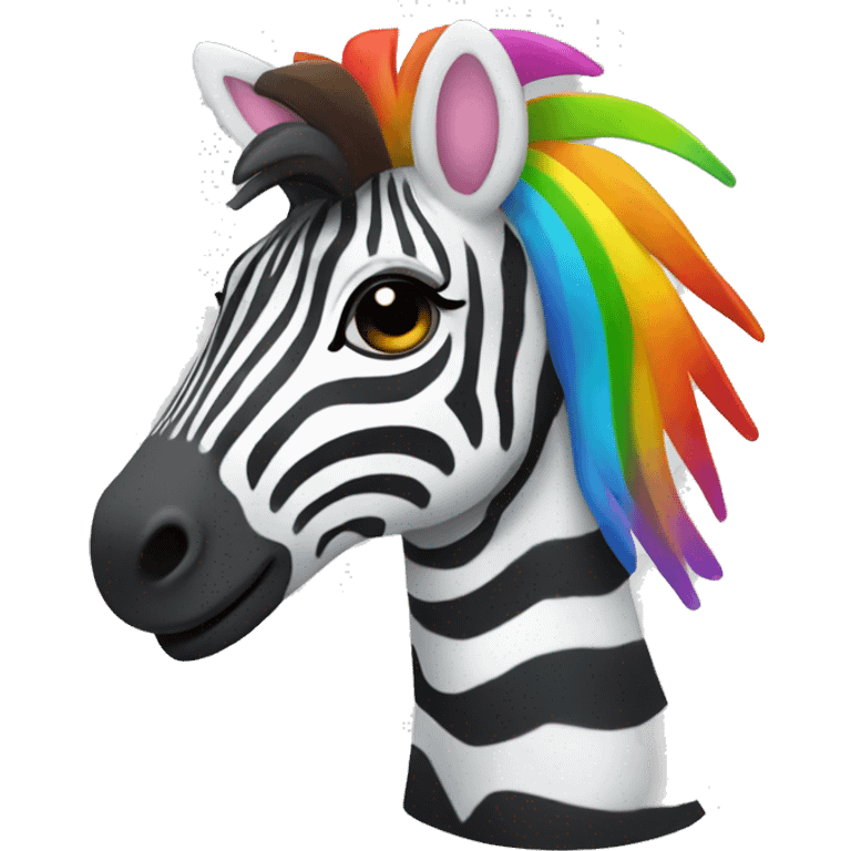 Zebra with rainbow stripes emoji