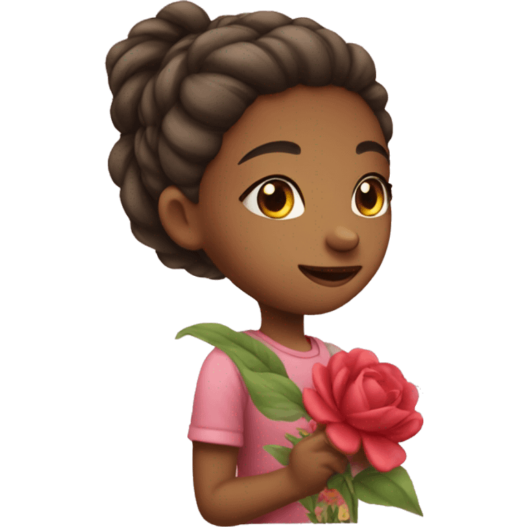 girl love flower emoji