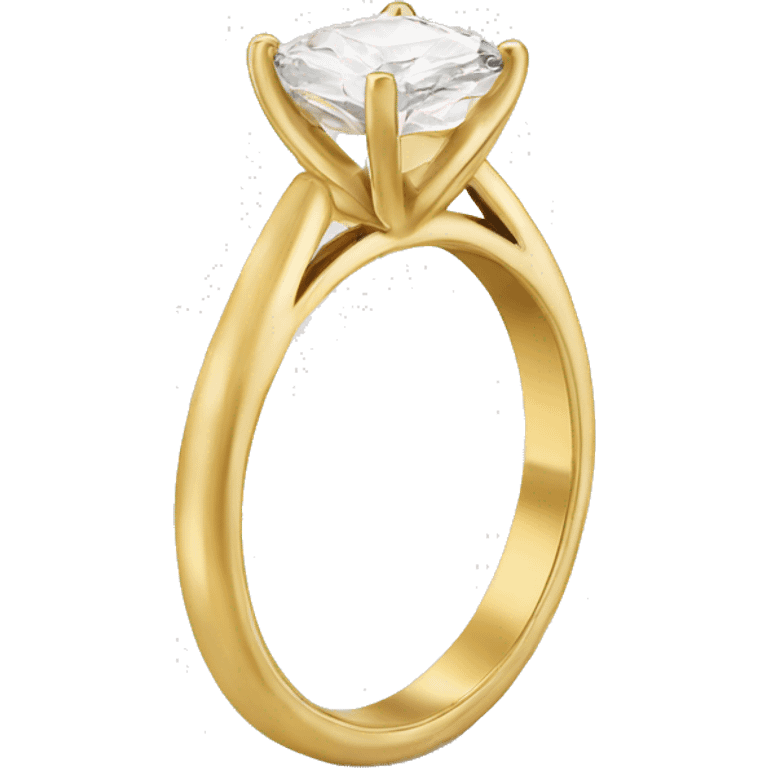 One Cushion cut diamond ring with gold band  emoji