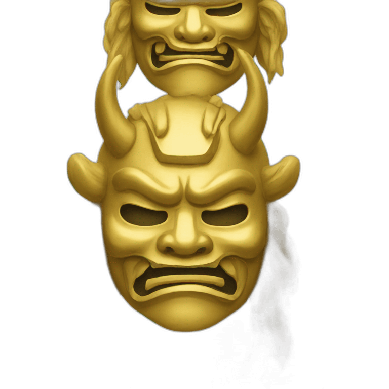 gold japanese oni mask emoji