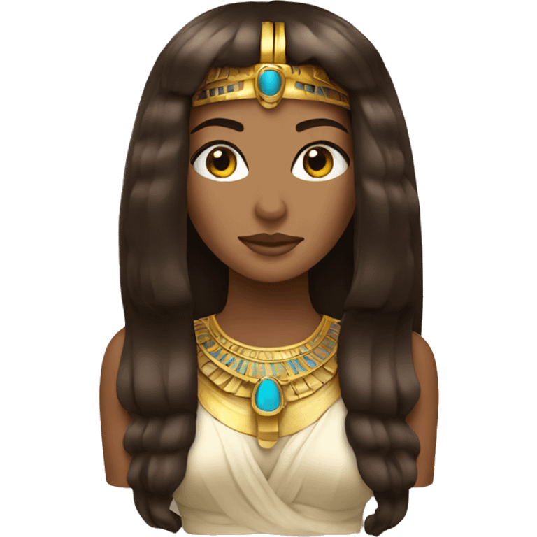 Cleopatra with long hair brown emoji