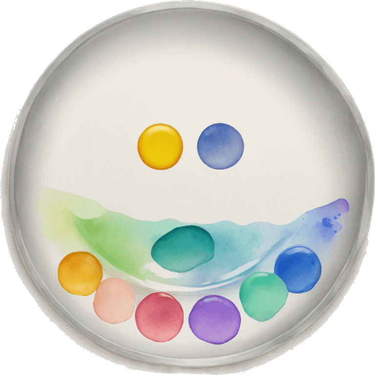 watercolor mixing plate  emoji