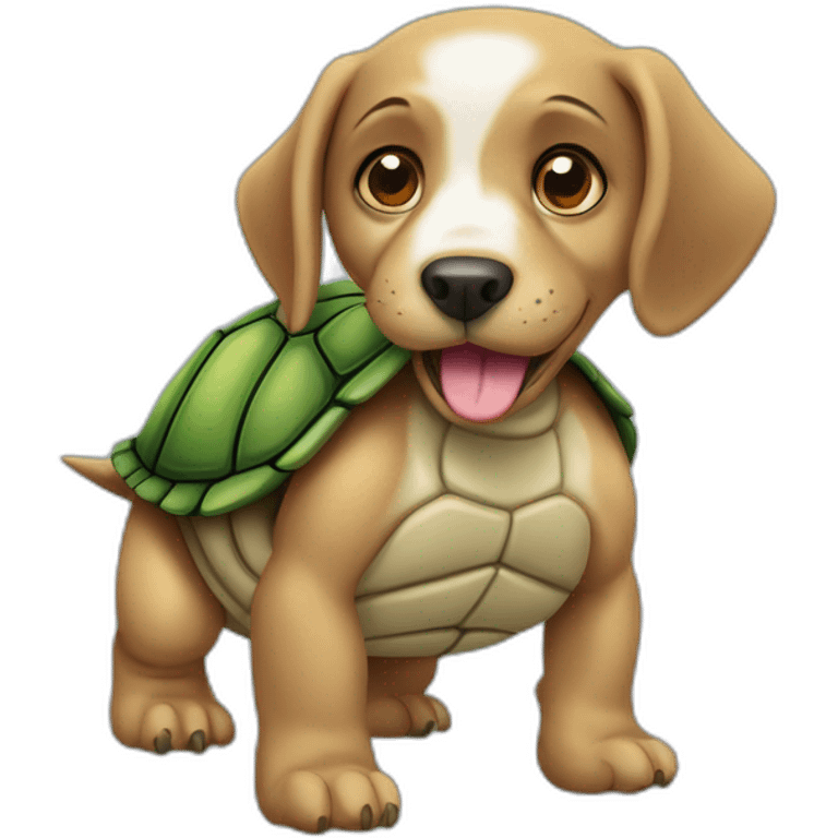 Tortue qui promène un chien emoji