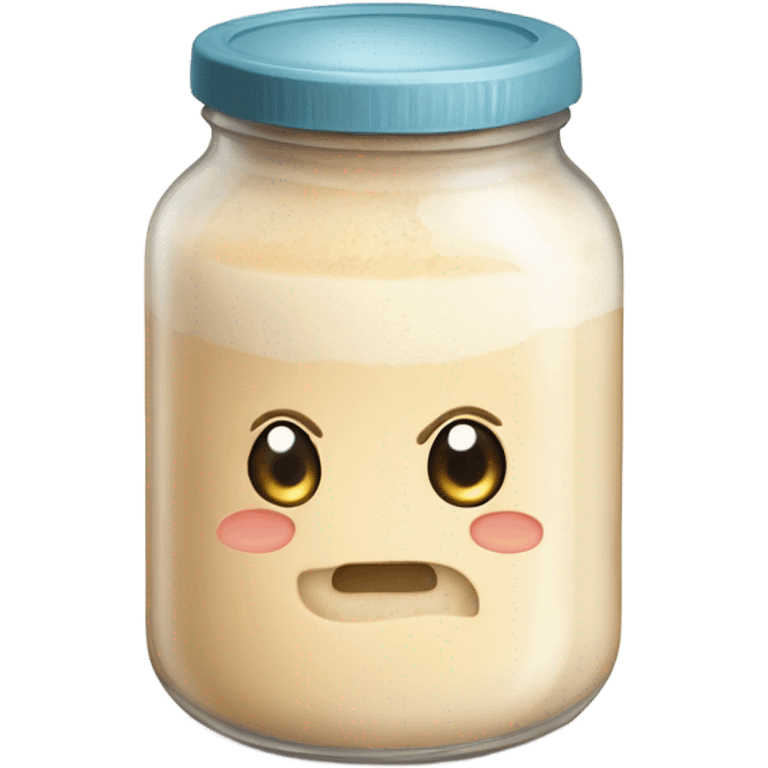 bubbly sourdough starter in jar emoji