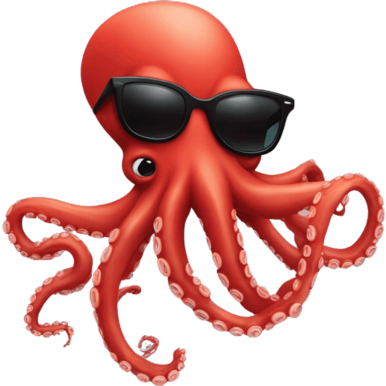 red cartoon octopus with black sunglasses emoji