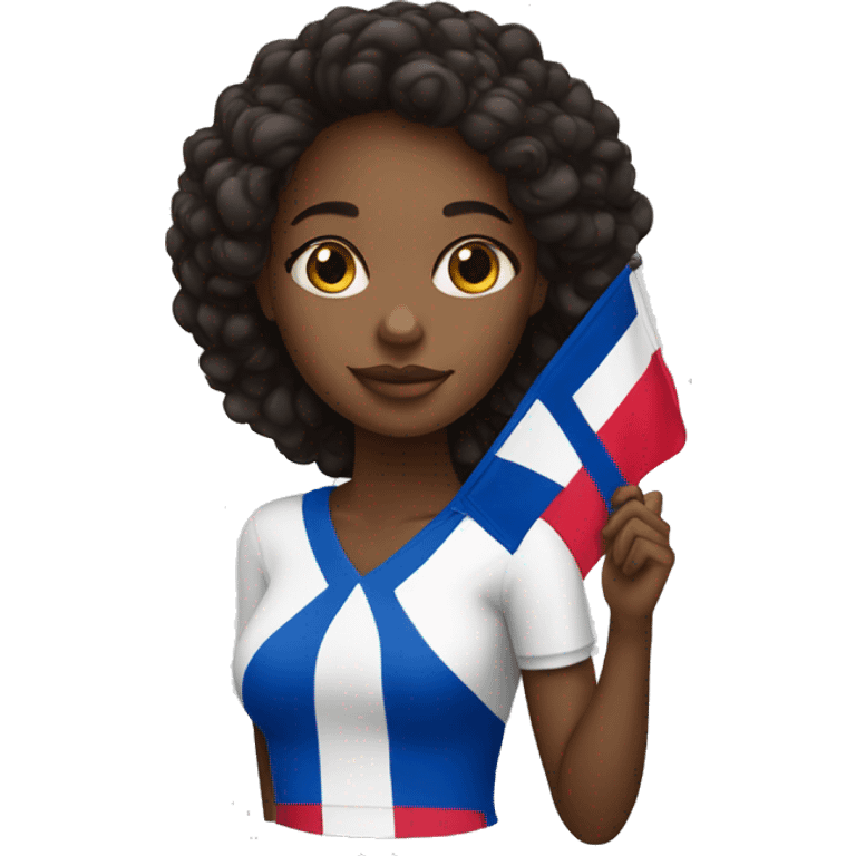 Black girl with dominican republic flag  emoji