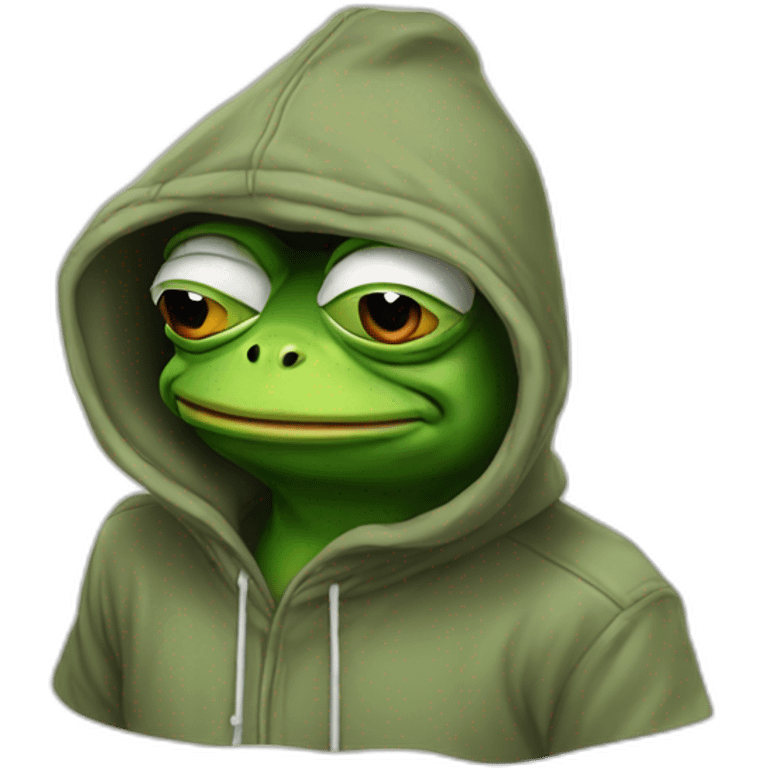 pepe frog in hoodie emoji